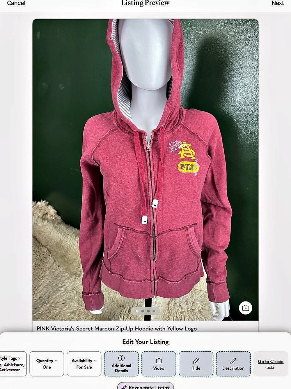 PINK Graffiti Zip-Up Hoodie Pink & Yellow,  Large